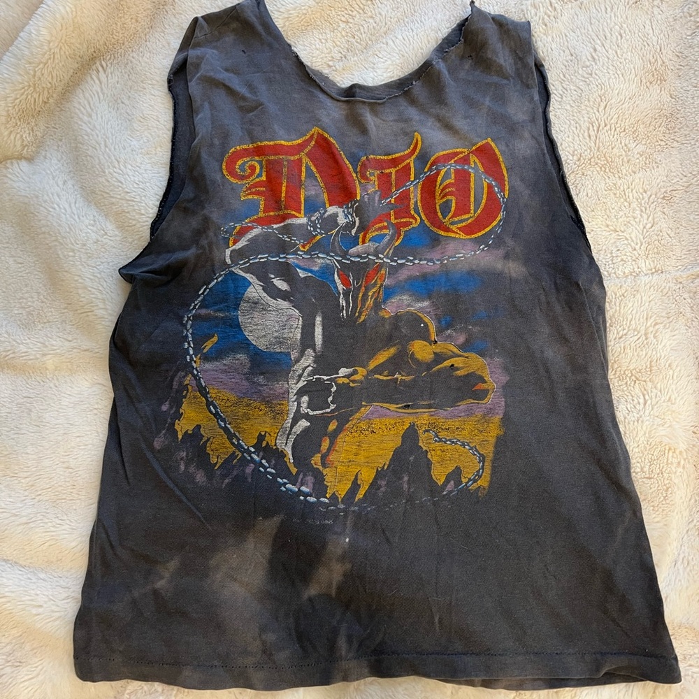 Vintage Rock Shirt Dio World Tour 1984 distressed shirt